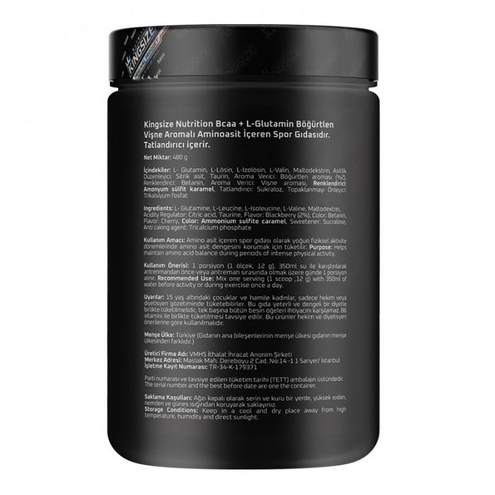 Kingsize Nutrition BCAA + Glutamine Powder 1000 Gr
