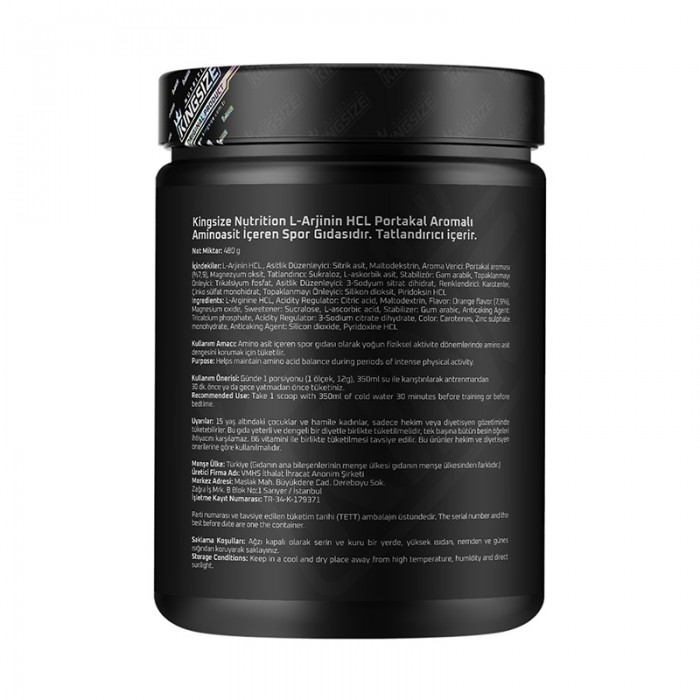Kingsize Nutrition Arginine Complex Powder 1000 Gr