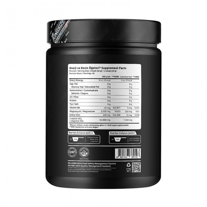 Kingsize Nutrition Arginine Complex Powder 1000 Gr