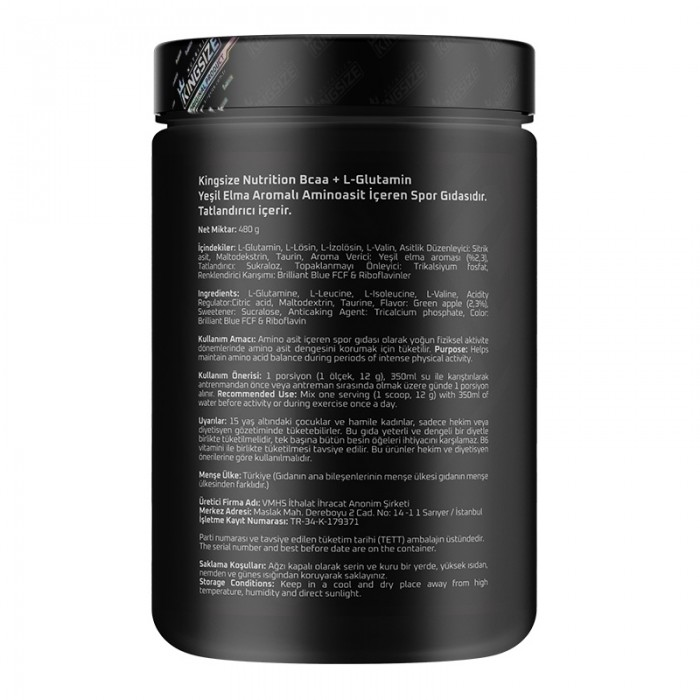 Kingsize Nutrition BCAA + Glutamine Powder 1000 Gr
