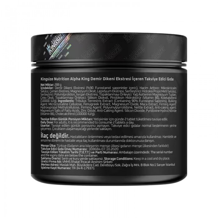 Kingsize Nutrition Alpha King 180 Tablet