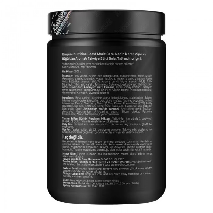Kingsize Nutrition Beast Mode 1000 Gr