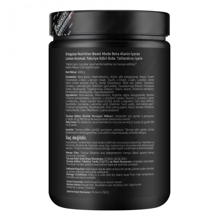 Kingsize Nutrition Beast Mode 1000 Gr