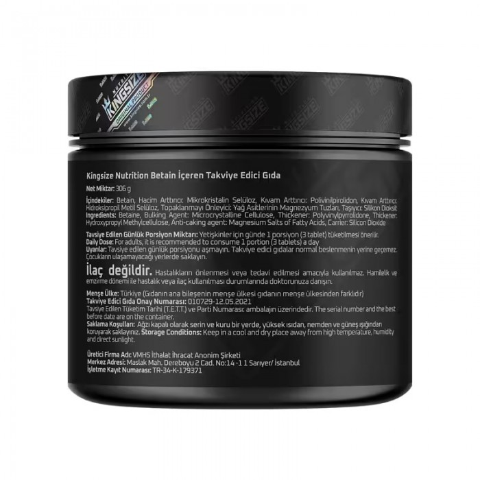 Kingsize Nutrition Betaine Anhydrous 180 Tablet