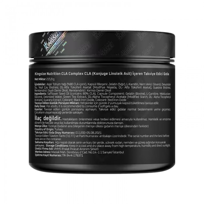 Kingsize Nutrition CLA Complex 180 Kapsül