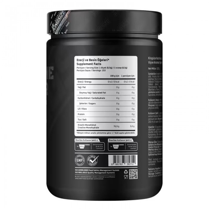Kingsize Nutrition Creatine Powder 1000 Gr ( Aromalı )