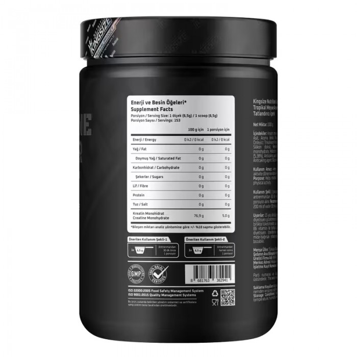 Kingsize Nutrition Creatine Powder 1000 Gr ( Aromalı )