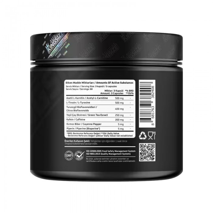 Kingsize Nutrition Fire Caps 180 Kapsül