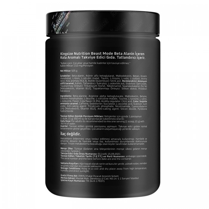  Kingsize Nutrition Beast Mode 525 Gr 