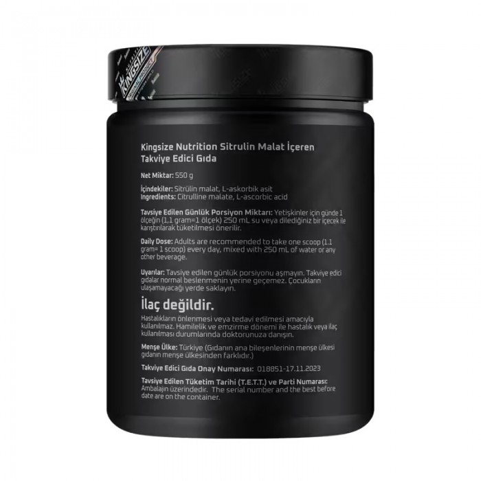 Kingsize Nutrition Citrulline Malate Powder 550 Gr