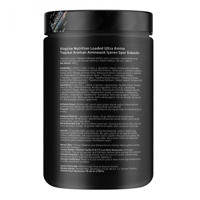 Kingsize Nutrition Loaded Ultra Amino-EAA 495 Gr