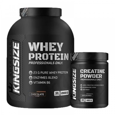 KİNGSİZE NUTRİTİON WHEY PROTEİN 2000 GR ÇİKOLATALI + KİNGSİZE CREATİNE 300 GR (HEDİYE)