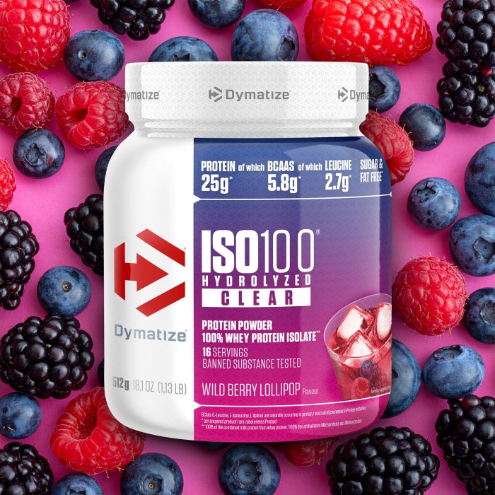 Dymatize ISO-100 Hydrolized Clear Whey Wild Berry Lollipop 512 GR