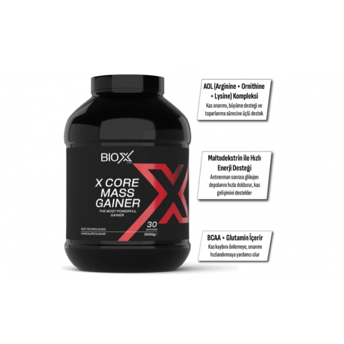 Bioxlab X-Core Mass Gainer 3000 gr 30 Servis Karbonhidrat Tozu - Gainer