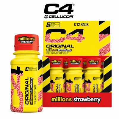 Cellucor C4 Original Millions Strawberry Flavour Energy Shots, 12 x 60ml Bottles